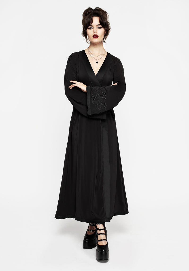 Veles Bestickt Chiffon Midaxi-Kleid Wickel Kleid