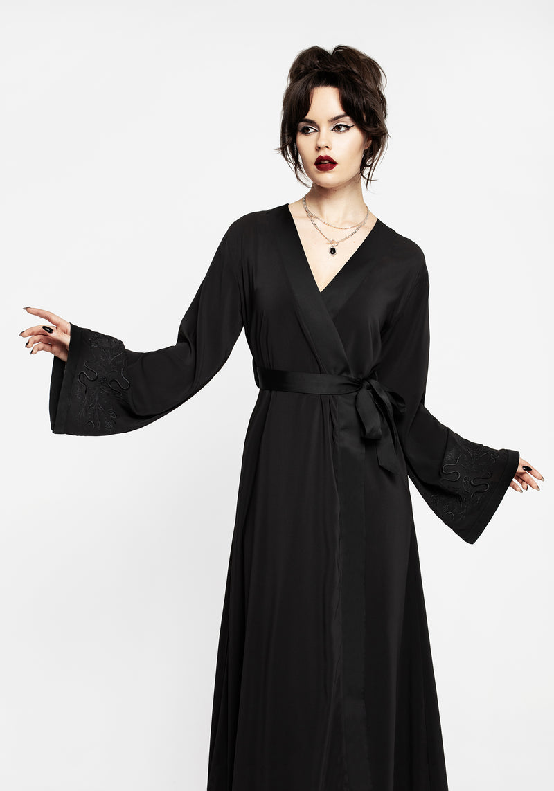 Veles Bestickt Chiffon Midaxi-Kleid Wickel Kleid