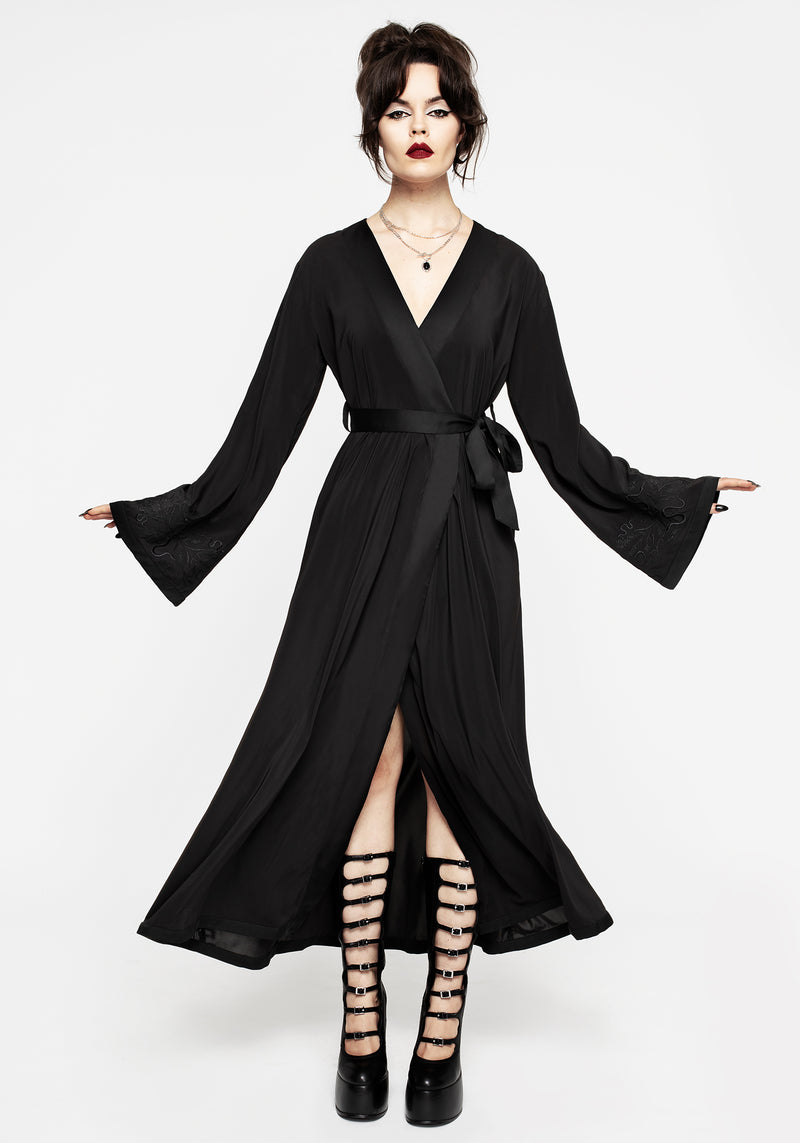 Veles Bestickt Chiffon Midaxi-Kleid Wickel Kleid