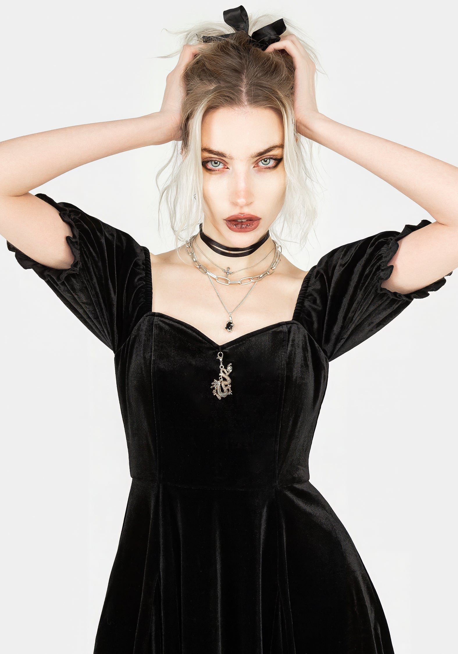 Drakon Velours Korsett Mini Kleid