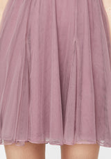 Carolina Godet Gerafft Mini Kleid
