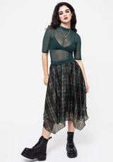 Jinx Mesh Kurz Ärmel Top - Grün