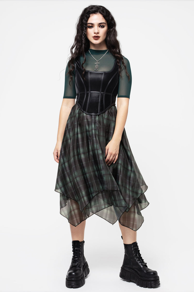 Jinx Mesh Kurz Ärmel Top - Grün