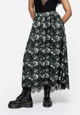 Nightbloom Knopf Vorderseite Midaxi-Kleid Rock