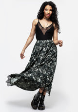 Nightbloom Knopf Vorderseite Midaxi-Kleid Rock