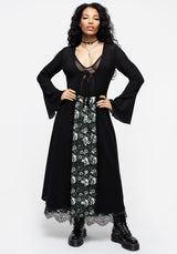 Nightbloom Knopf Vorderseite Midaxi-Kleid Rock