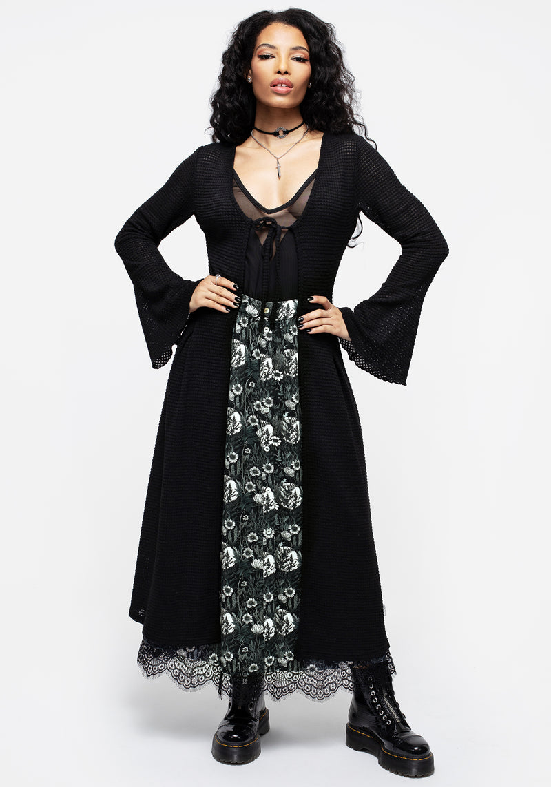 Nightbloom Knopf Vorderseite Midaxi-Kleid Rock