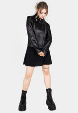 Sigil Bestickt Kunst- Leder Jacke
