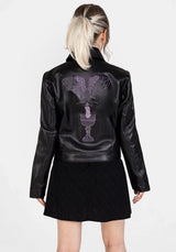 Sigil Bestickt Kunst- Leder Jacke