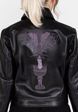 Sigil Bestickt Kunst- Leder Jacke