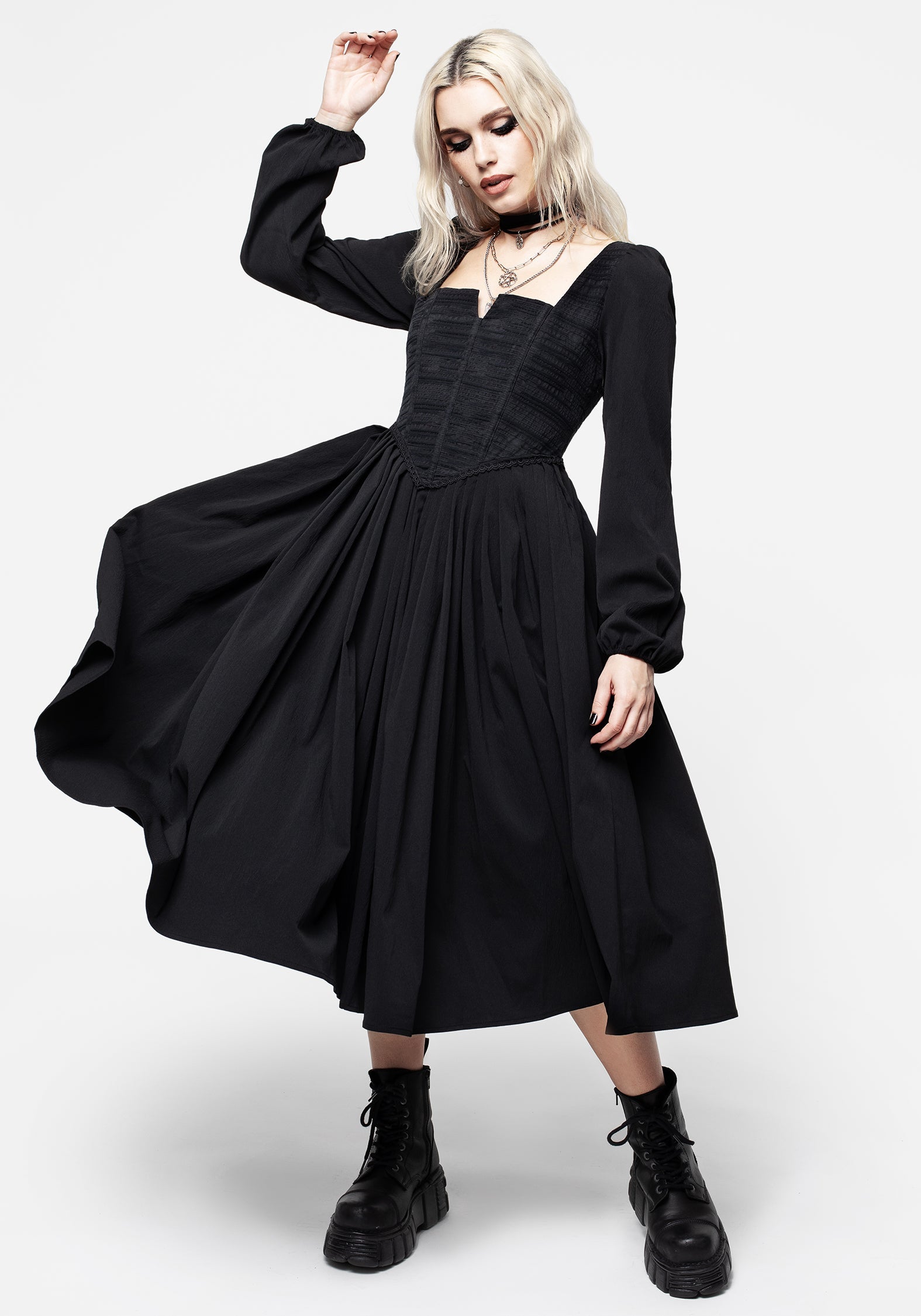 Disturbia | Mina Corset Midi Dress