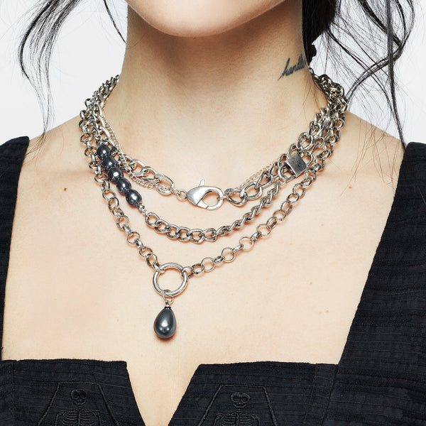 Leila Pearl Layered Necklace – Disturbia