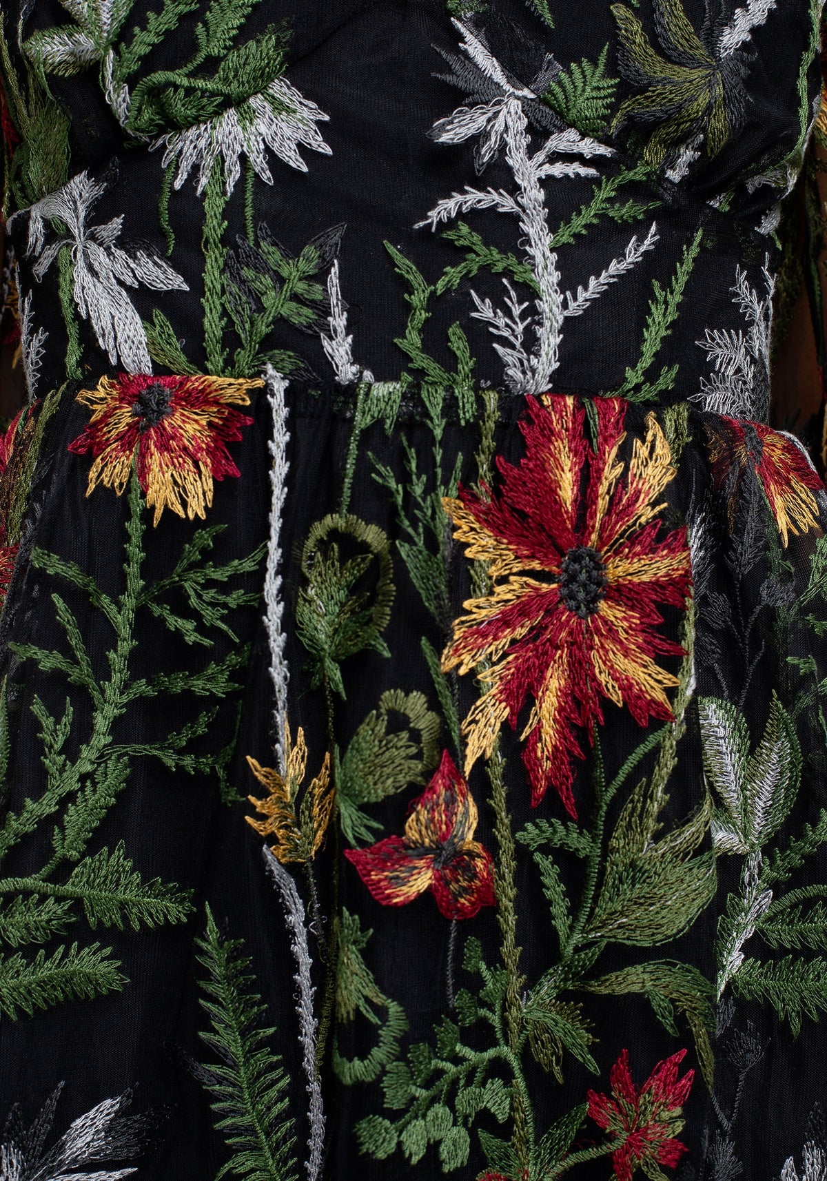 Wildflower Bestickt Mesh Mini Kleid