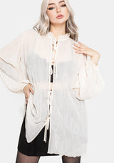 Villain Textured Blouse - White EU 34