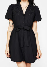 Herbalist Bestickt Mini Hemd Kleid