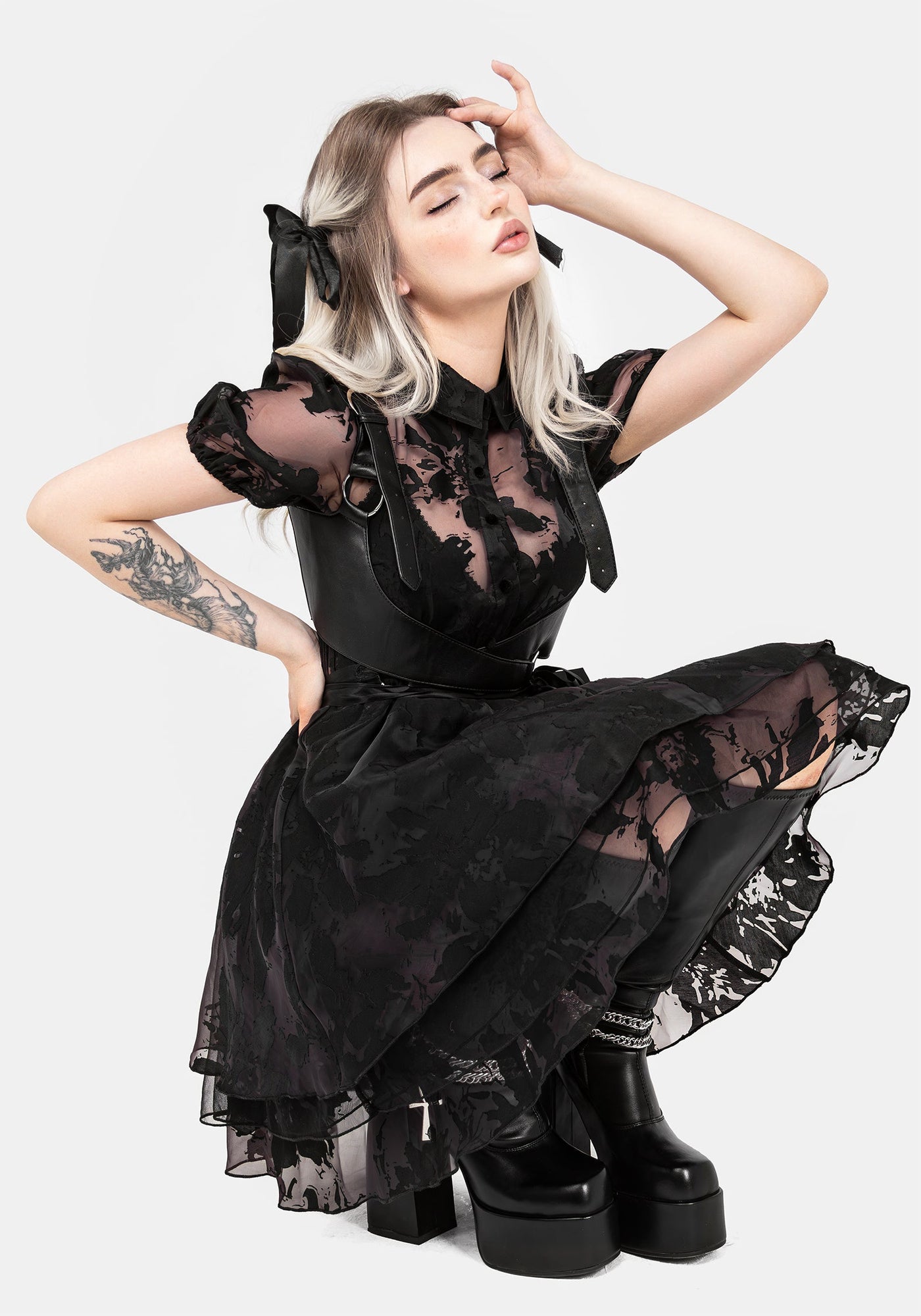 spectre layered midi shirt dress Disturbia | Spectre Layered Mini Shirt Dress
