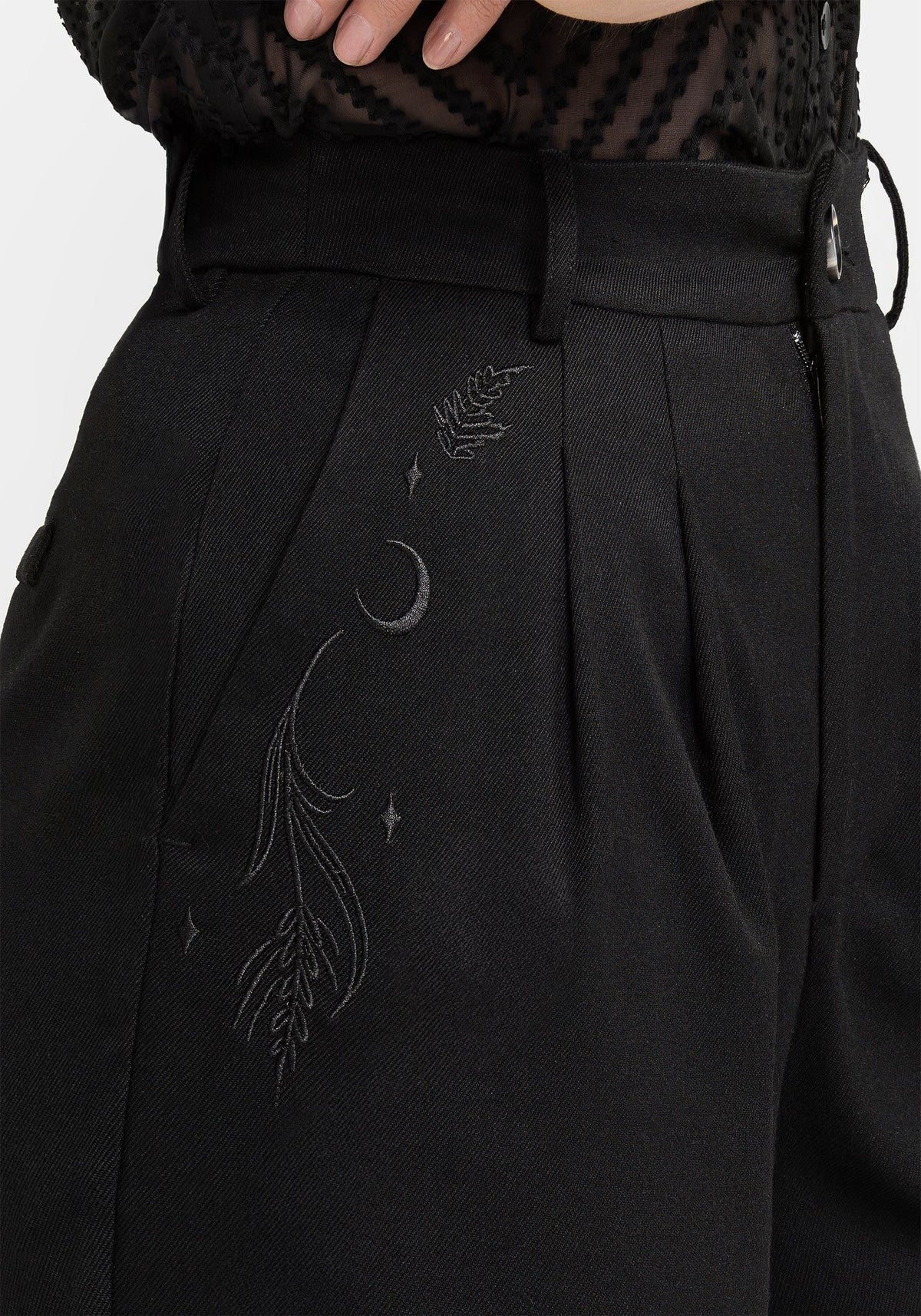 Dianne Bestickt Ballon Hosen - Schwarz