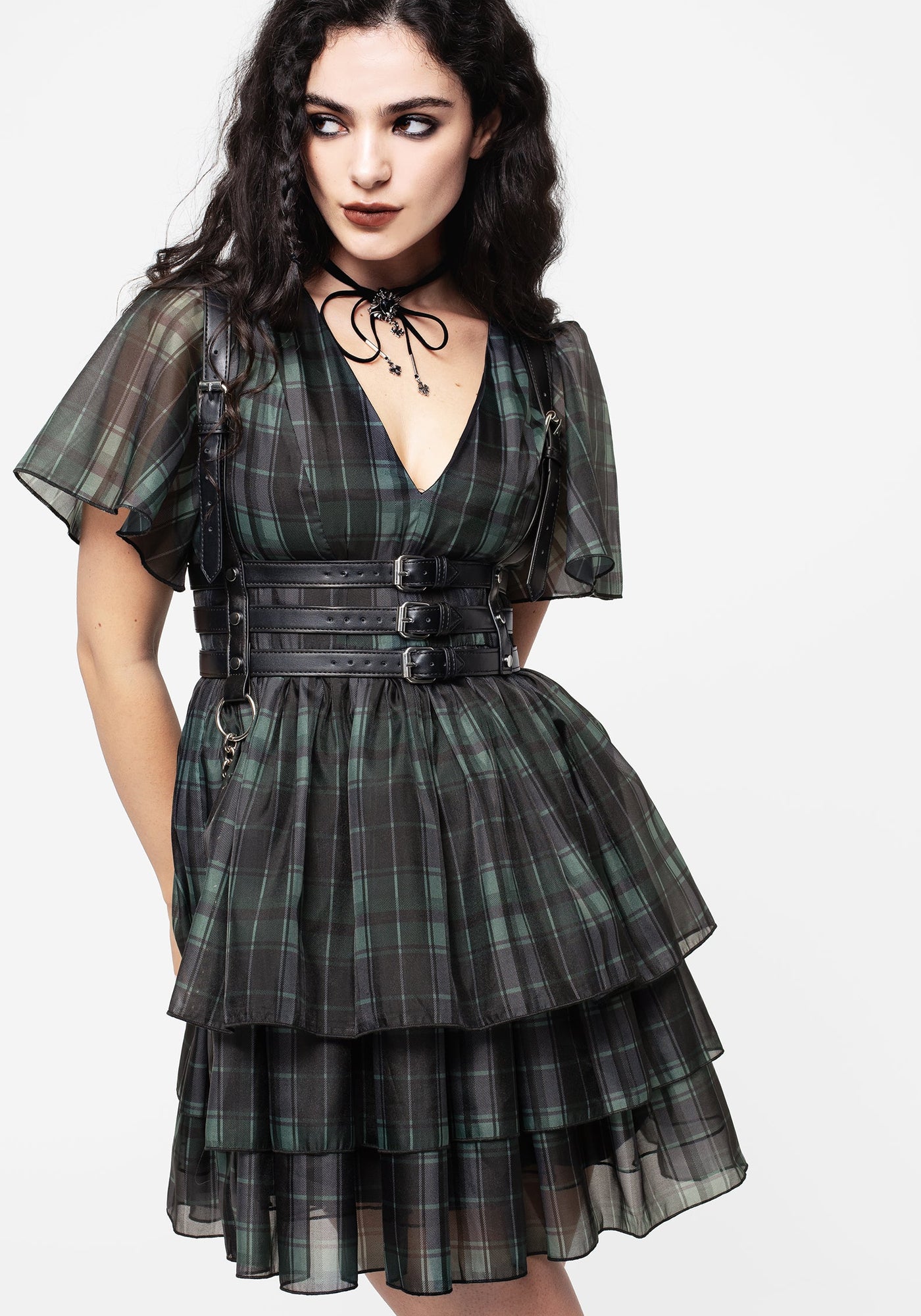 Checkmate Layered Organza Mini Dress  Disturbia