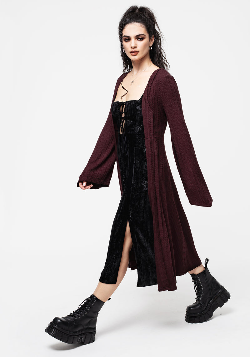 Maggie Krawatte Vorderseite Schürze Midi Kleid