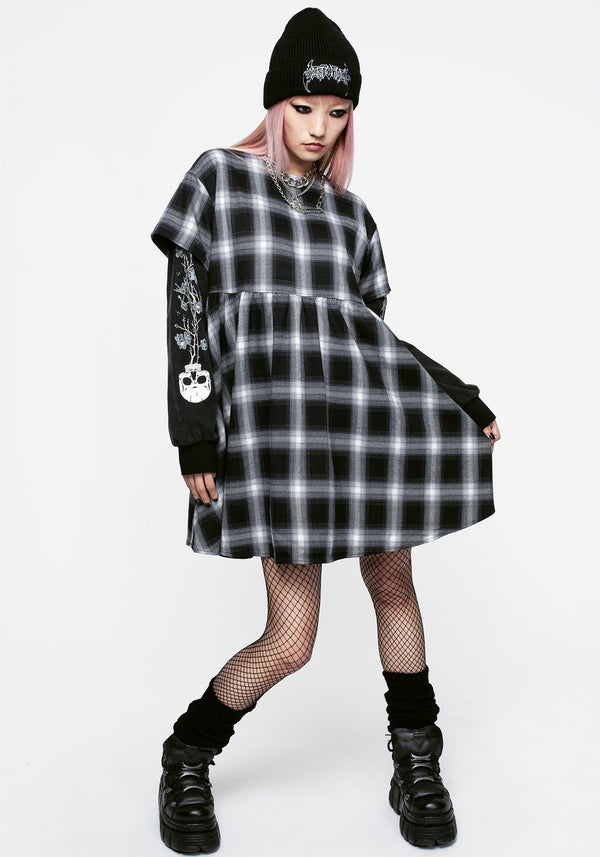 Hypnos Gelagert Ärmel Prüfen Mini Rüsche Kleid
