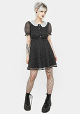 Phantasma Spitze Kragen Mini Kleid