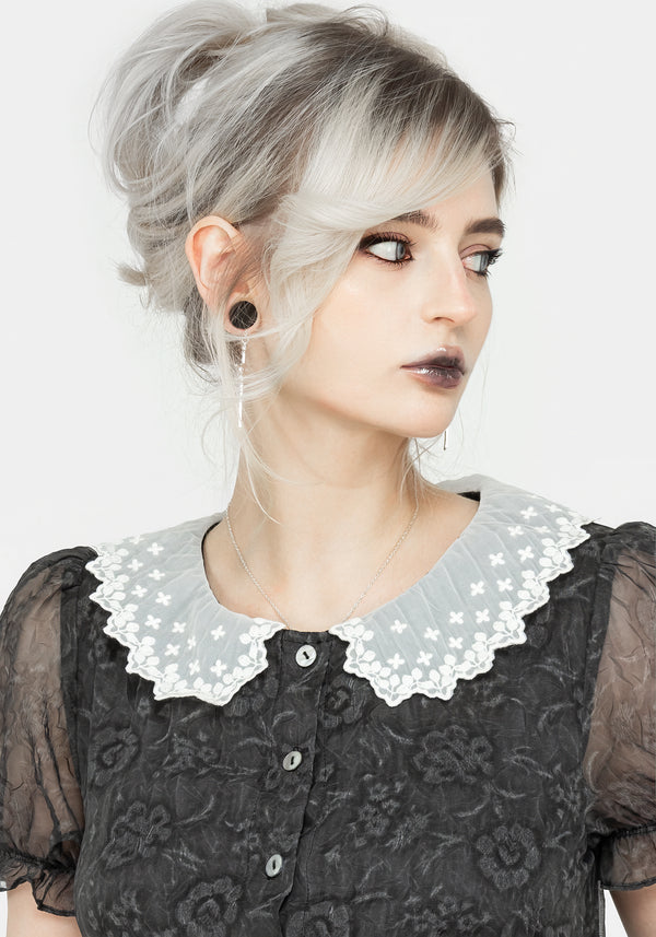 Phantasma Spitze Kragen Mini Kleid