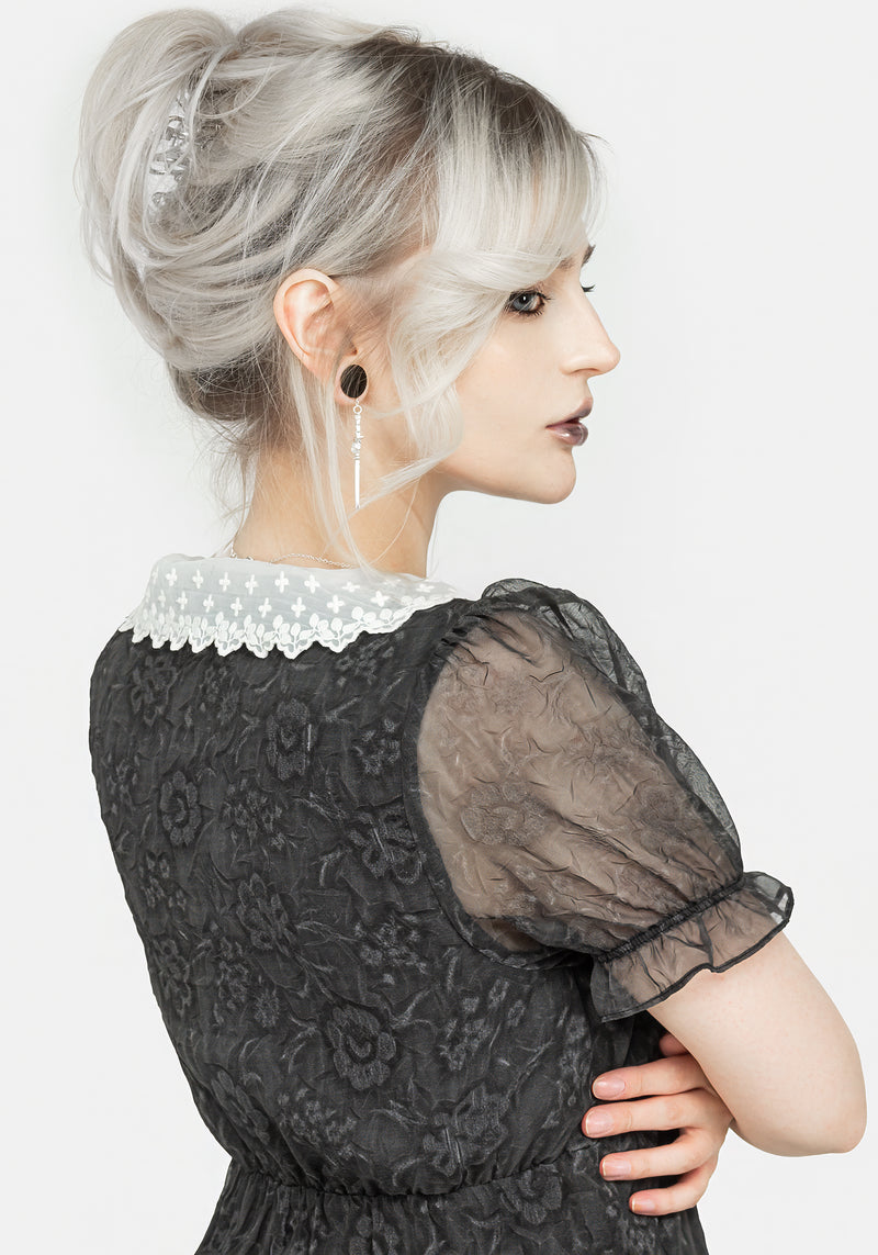 Phantasma Spitze Kragen Mini Kleid