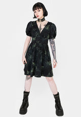 Fernery Knopf Hoch Korsett Mini Kleid