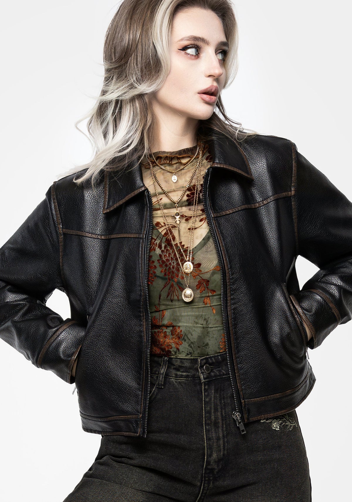 Ermania Kurz Kunst- Leder Jacke