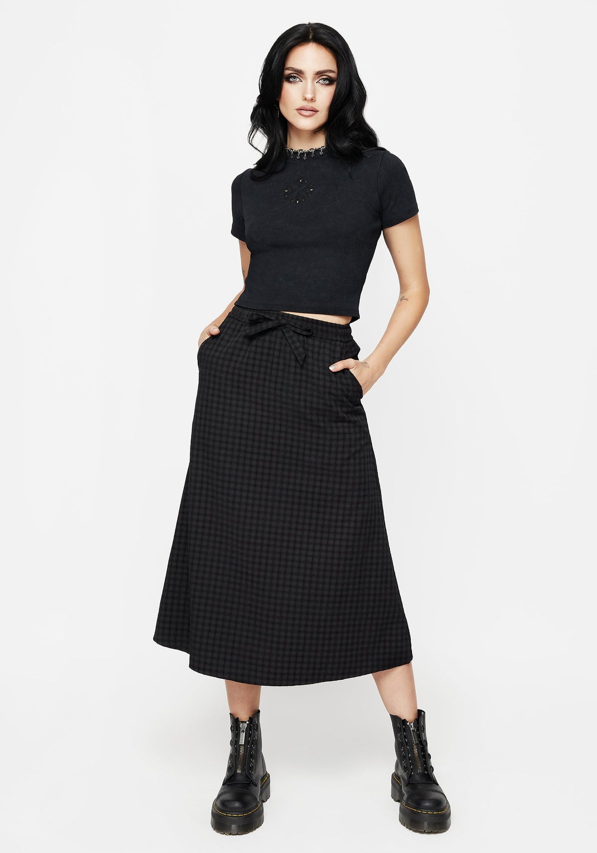 Ziggy Check Midi Skirt
