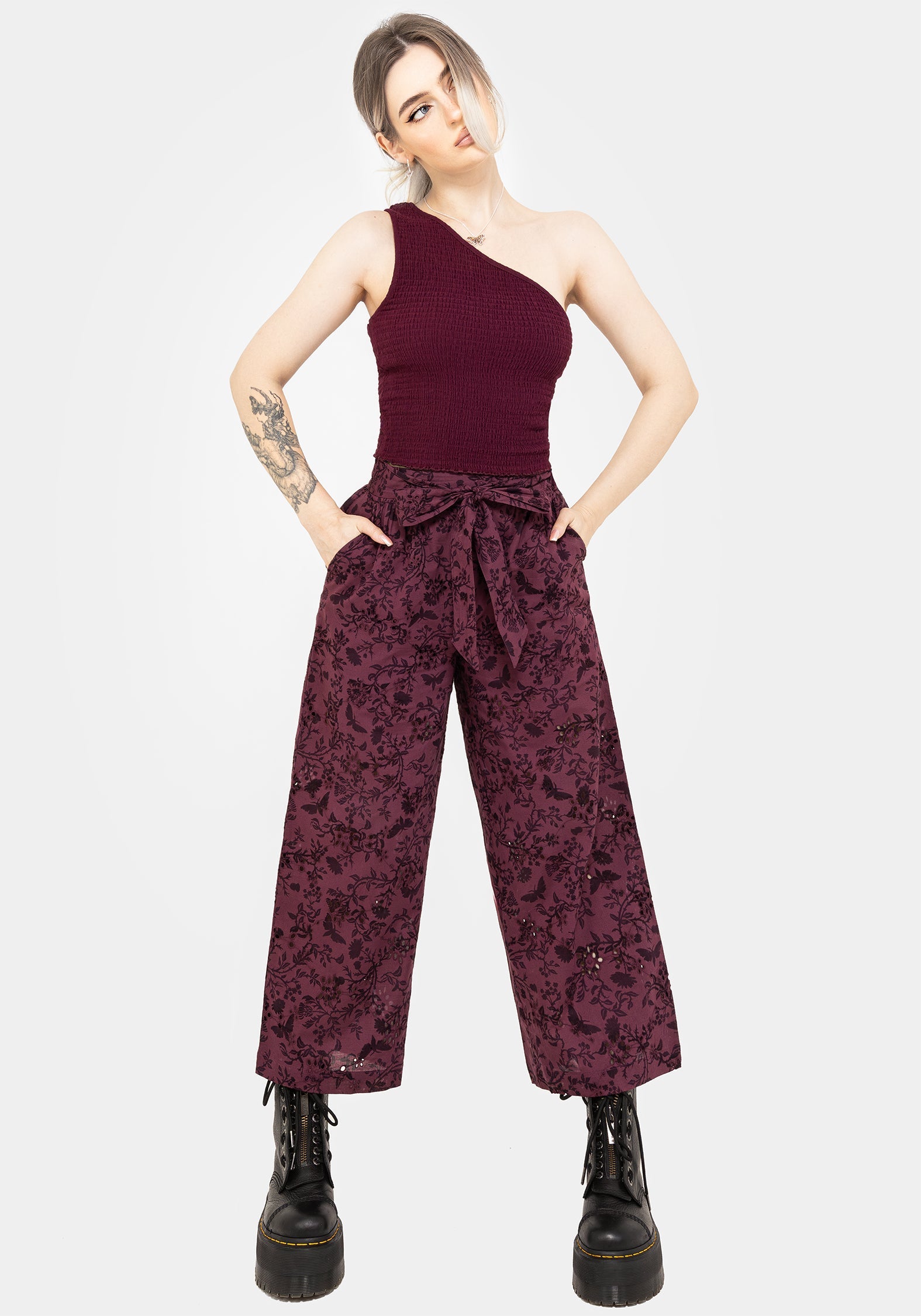 Morgana Baumwolle Broderie Krawatte Taille Culottes