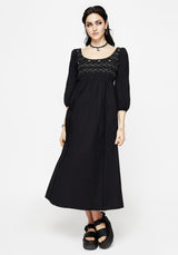 Larissa Hand Bestickt Smocked Midaxi Kleid