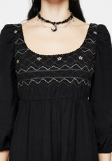 Larissa Hand Bestickt Smocked Midaxi Kleid