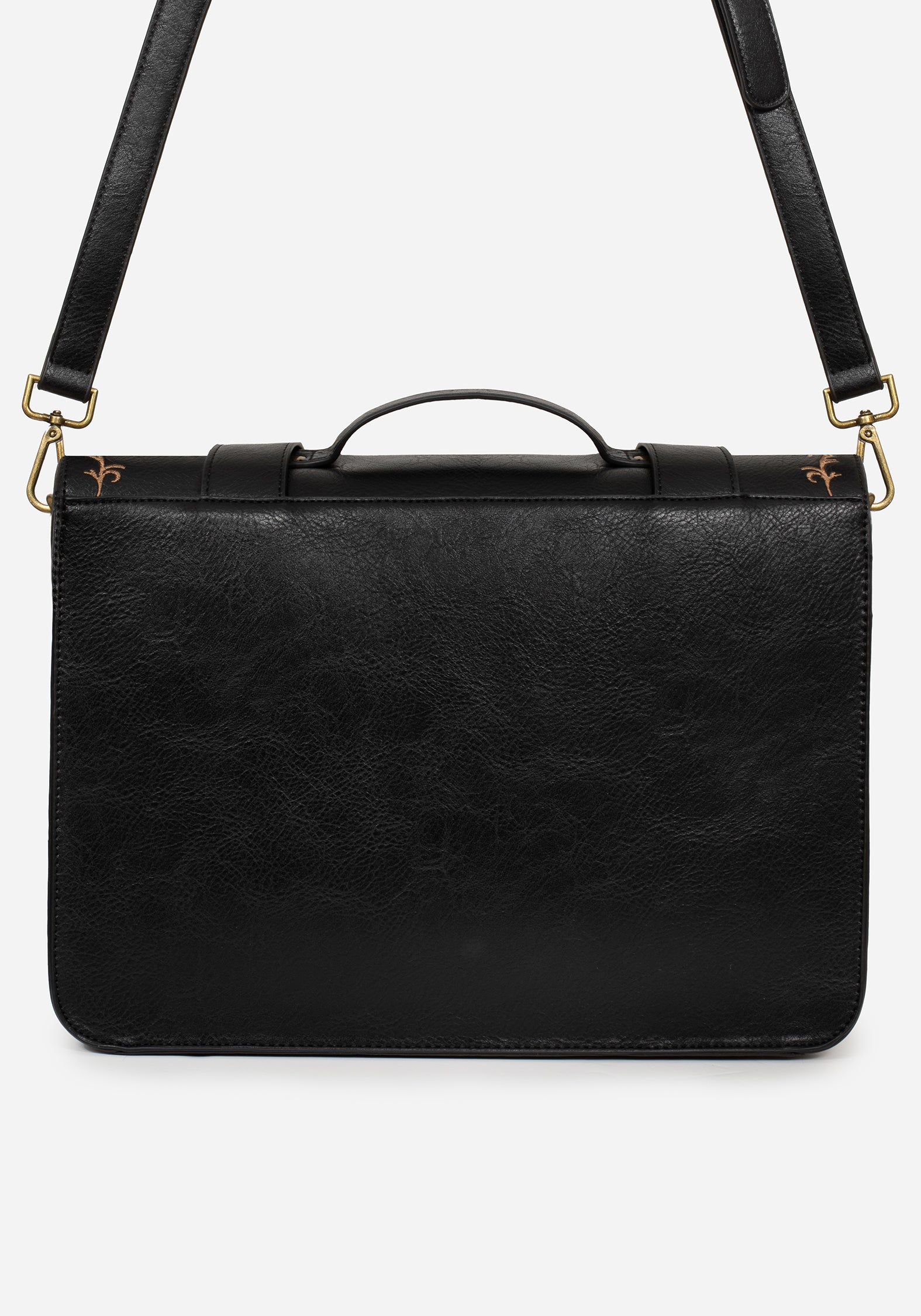 Rosamoth Schnalle Vine Bestickt Schulranzen Tasche  Schwarz