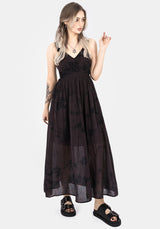 Burnout Krawatte Die Baumwolle Midaxi Kleid