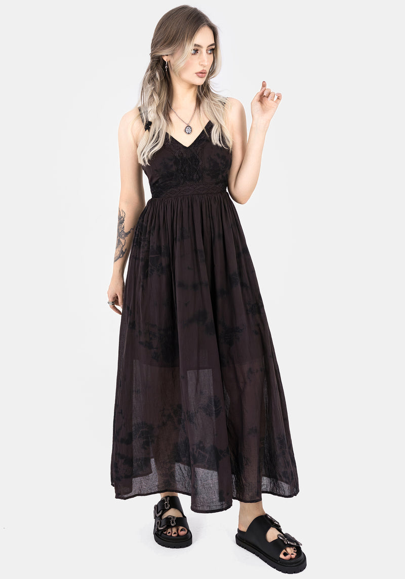 Burnout Krawatte Die Baumwolle Midaxi Kleid