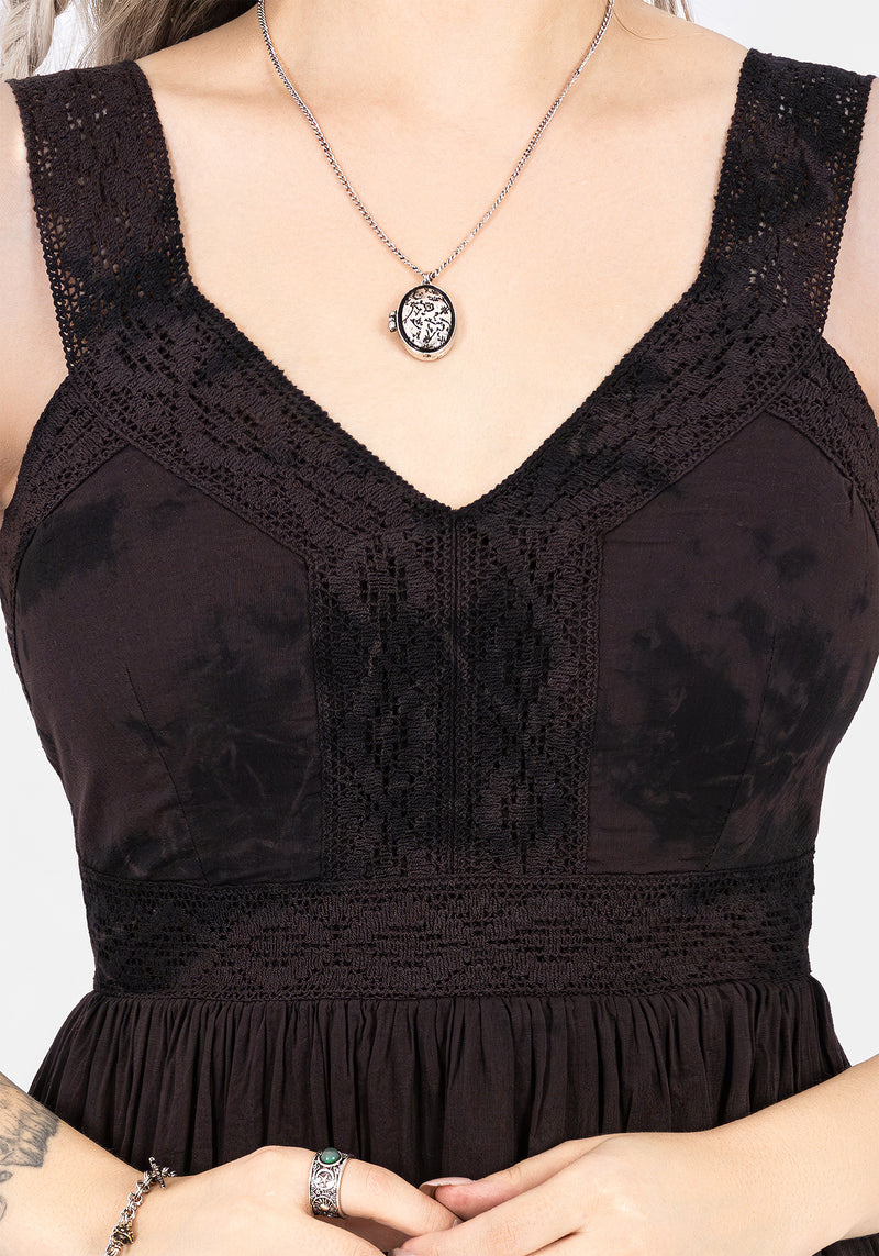 Burnout Krawatte Die Baumwolle Midaxi Kleid