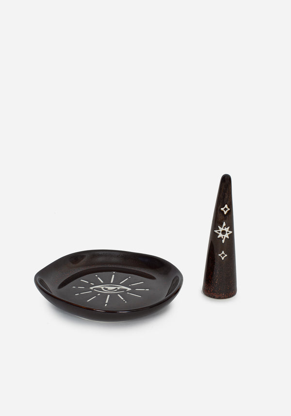 Ura Mystisch Eye Schmuckstück Tray Und Ring Halter Set (2