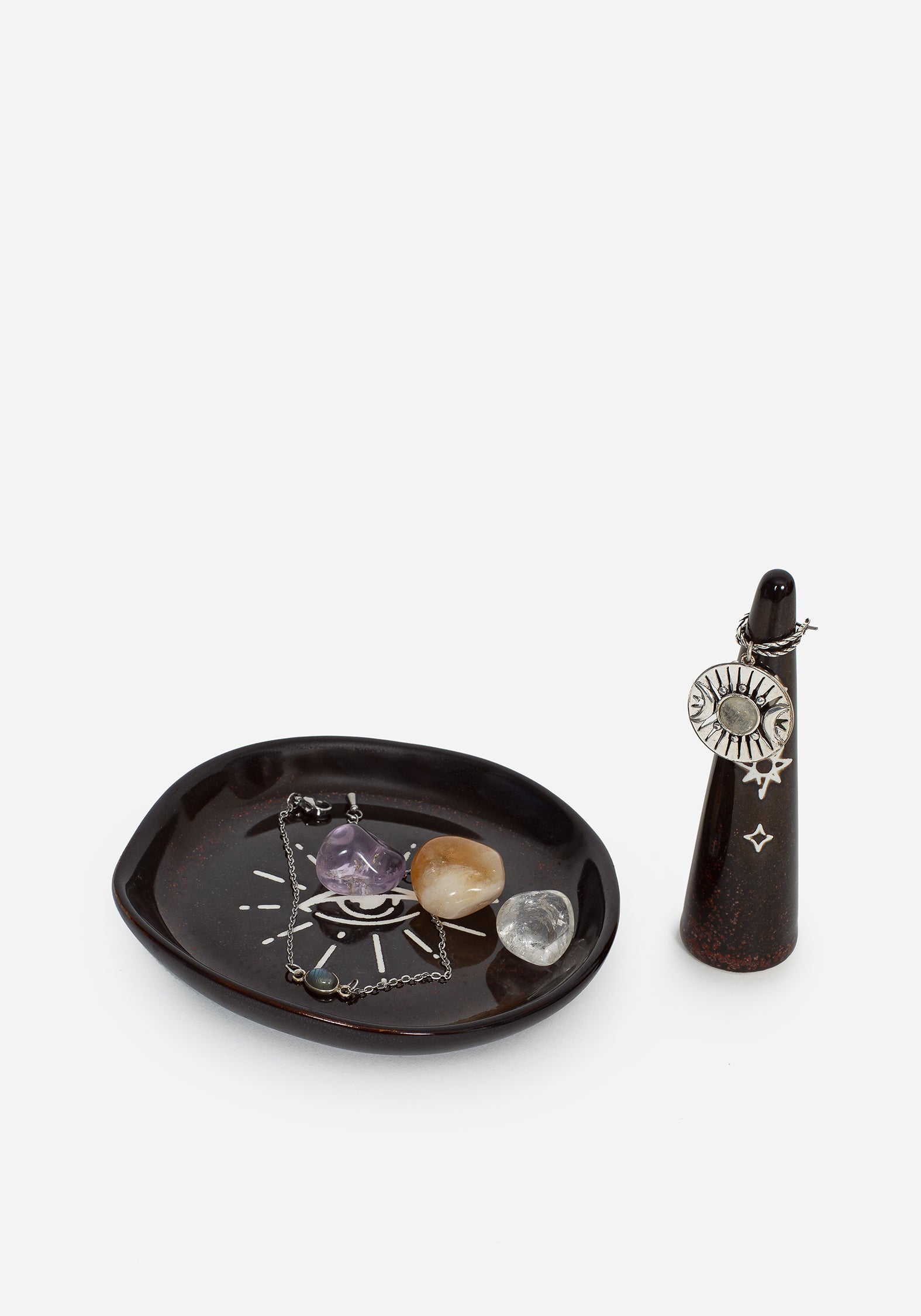 Ura Mystisch Eye Schmuckstück Tray Und Ring Halter Set (2