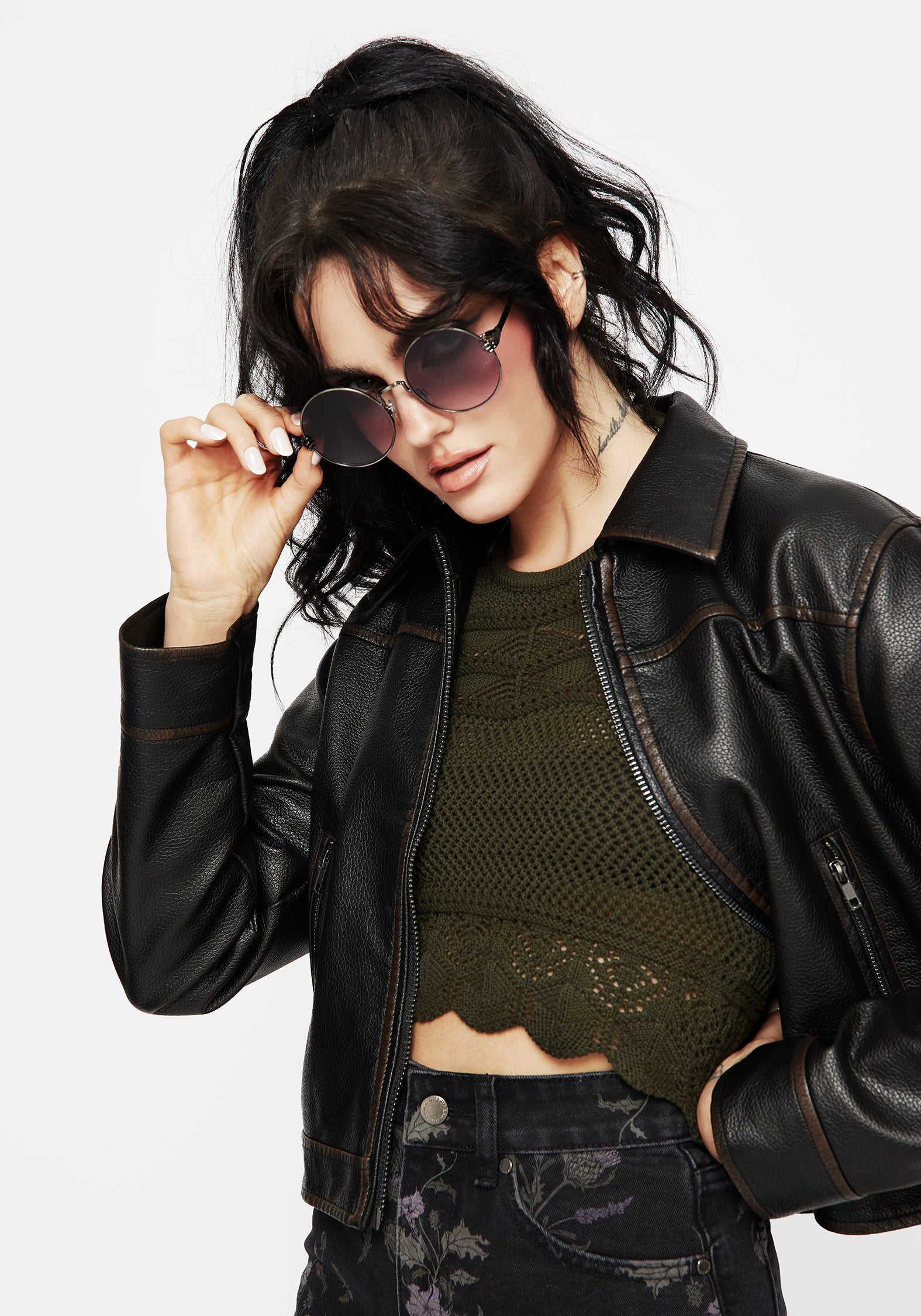 Handfasting Round Sunglasses Mit Kette