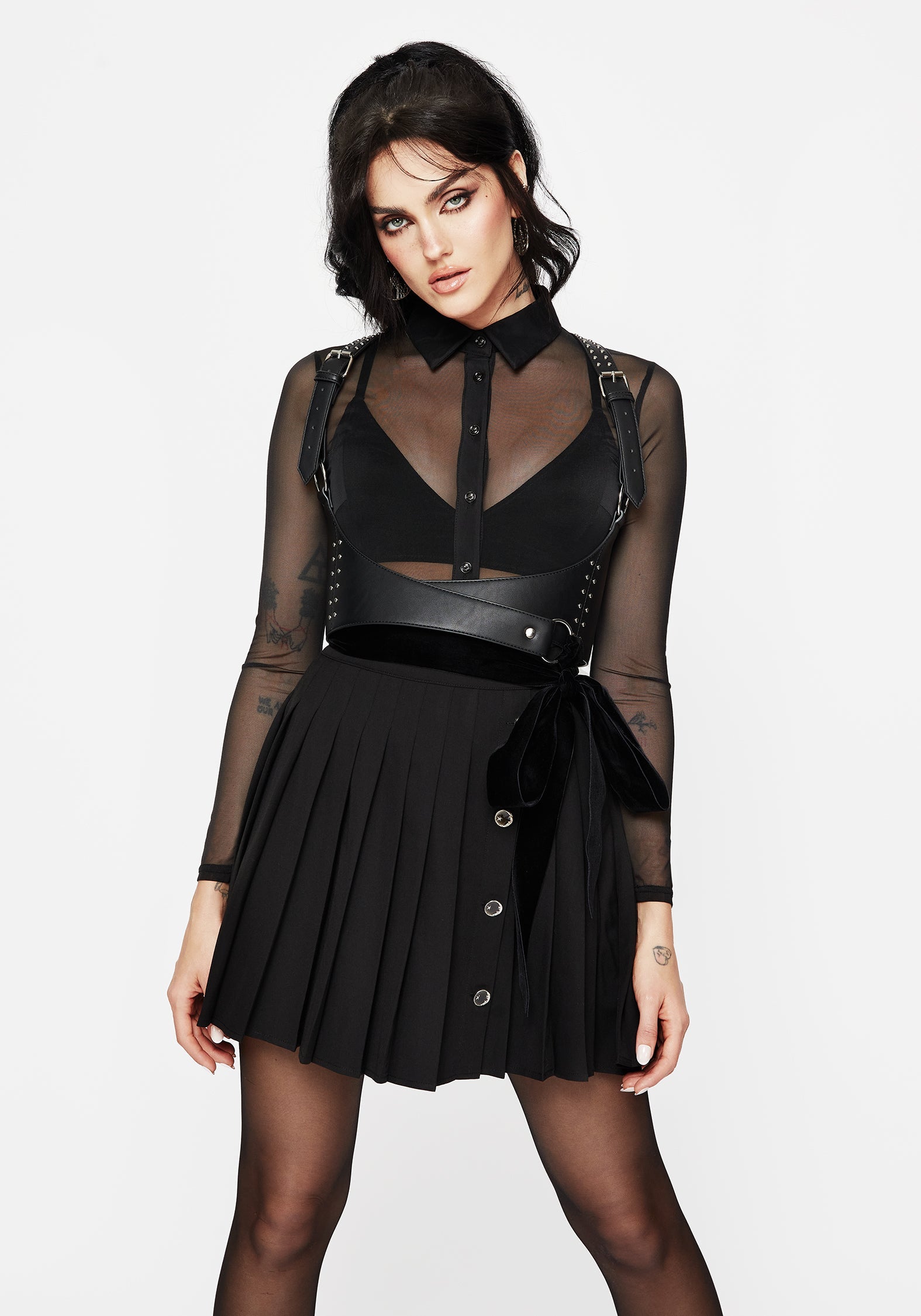 Dungeon Studded Leder Wickel Geschirr