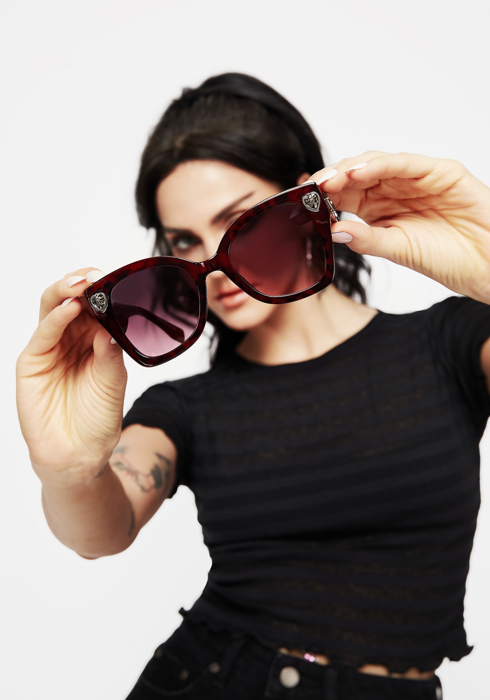 Claustrum Gothic Schlüssel Tortoiseshell Sunglasses - Rot