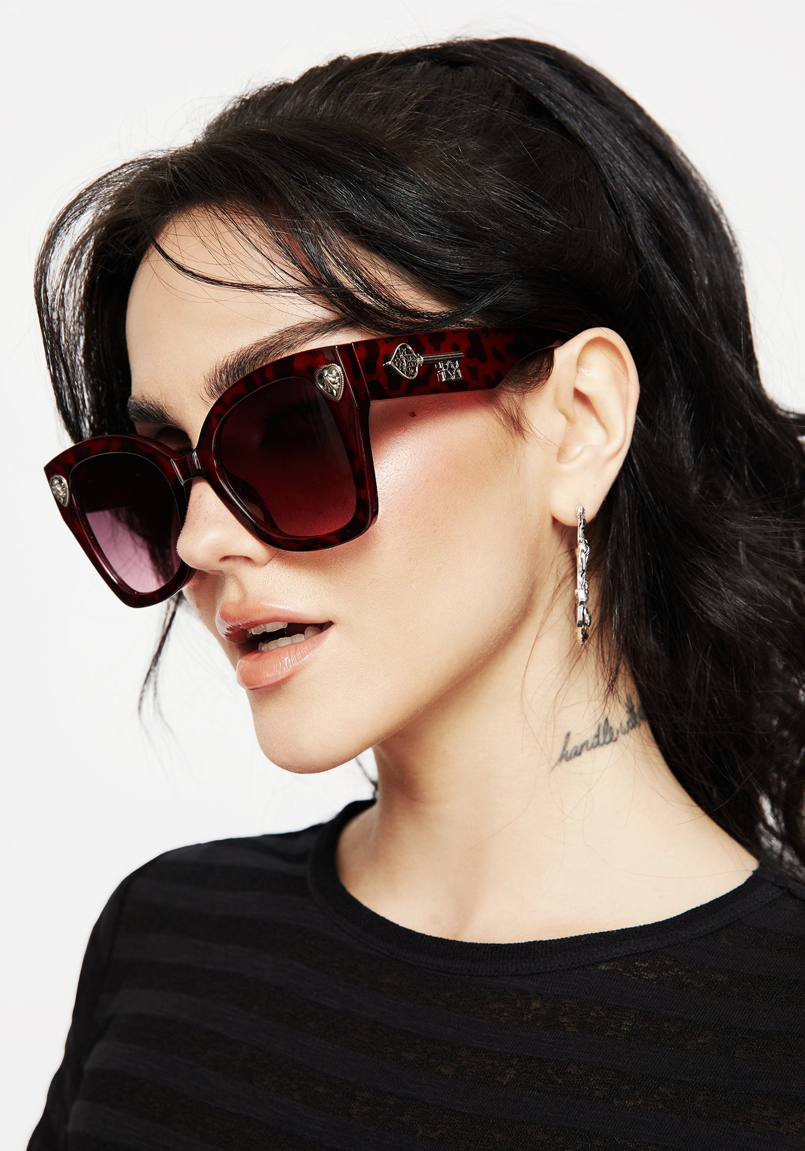 Claustrum Gothic Schlüssel Tortoiseshell Sunglasses - Rot