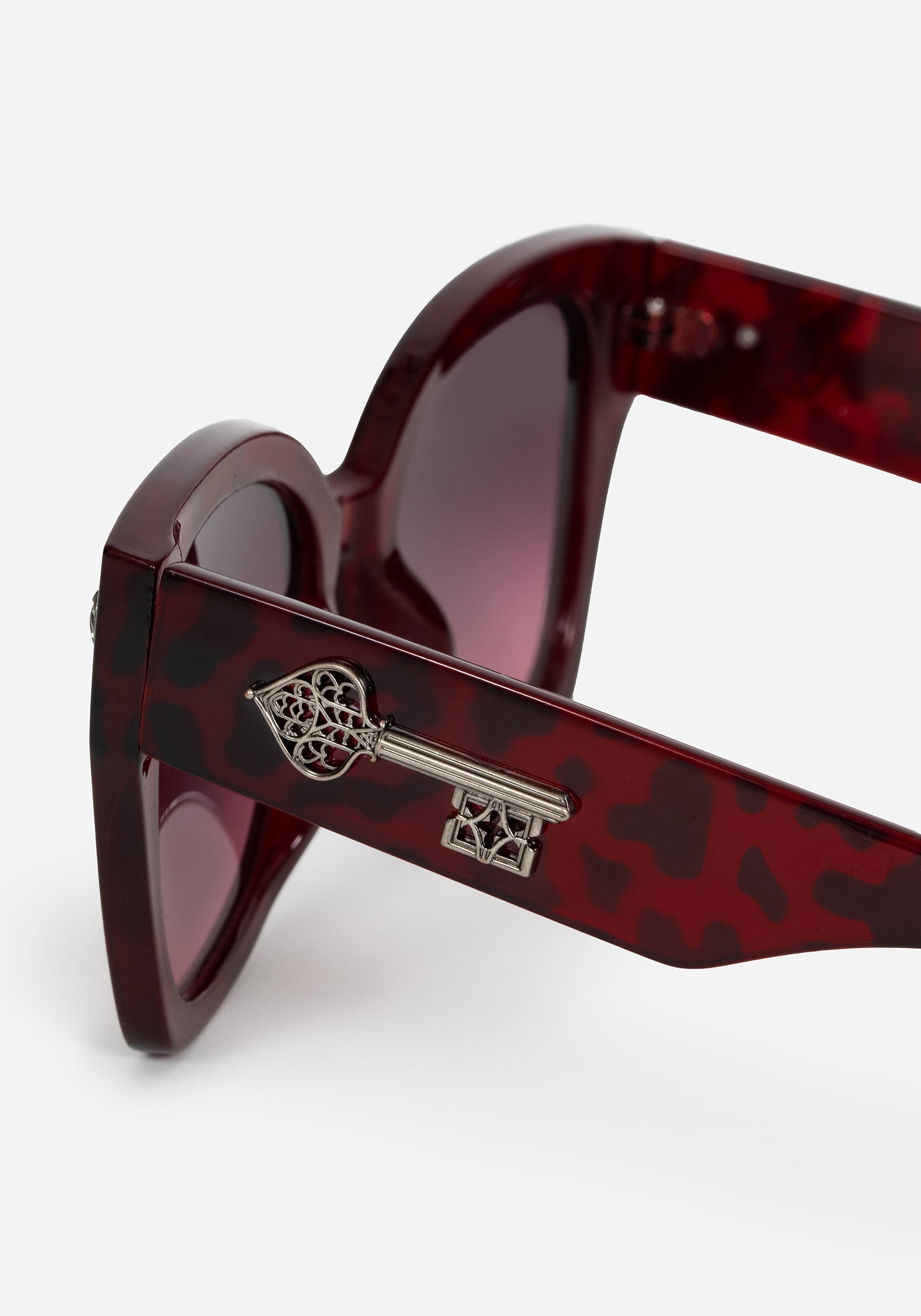 Claustrum Gothic Schlüssel Tortoiseshell Sunglasses - Rot