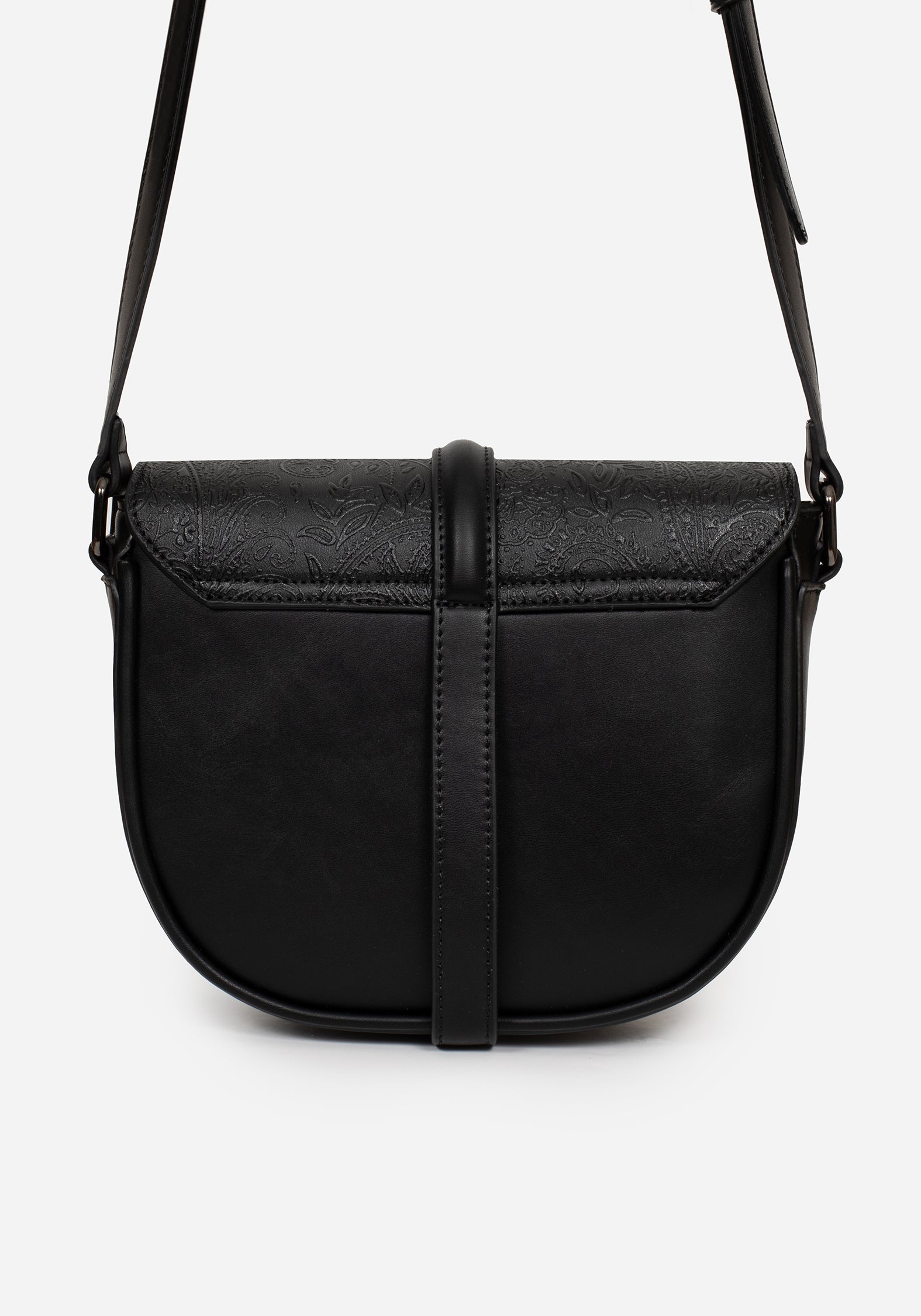 Cypress Paisley Geprägt Crossbody Schulranzen Tasche  Schwarz