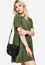 Cypress Paisley Geprägt Crossbody Schulranzen Tasche  Schwarz