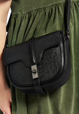 Cypress Paisley Geprägt Crossbody Schulranzen Tasche  Schwarz