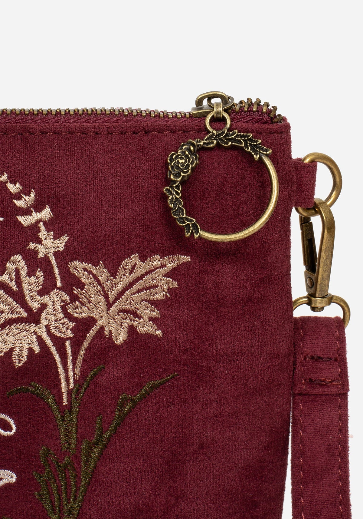 Splendour Blumenmuster Sonne Bestickt Velours Reißverschluss  Set