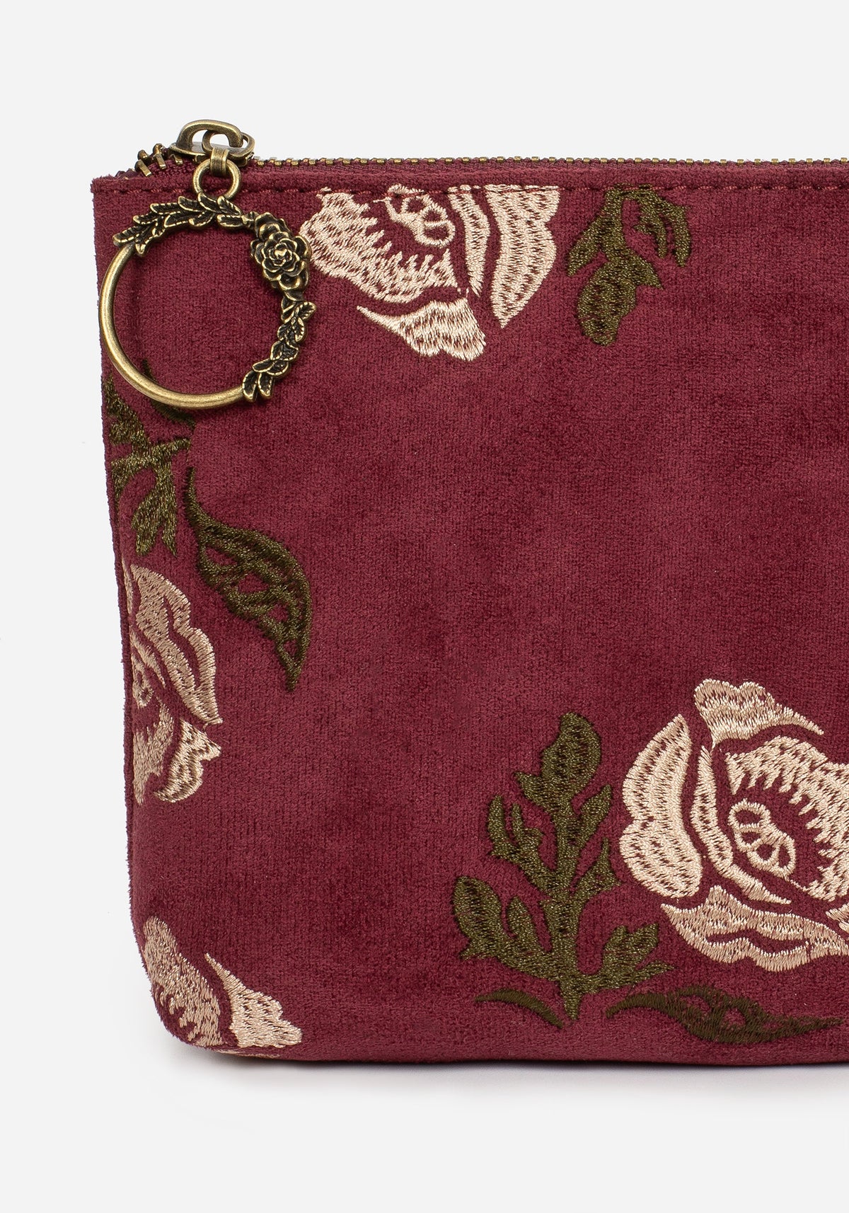 Splendour Blumenmuster Sonne Bestickt Velours Reißverschluss  Set