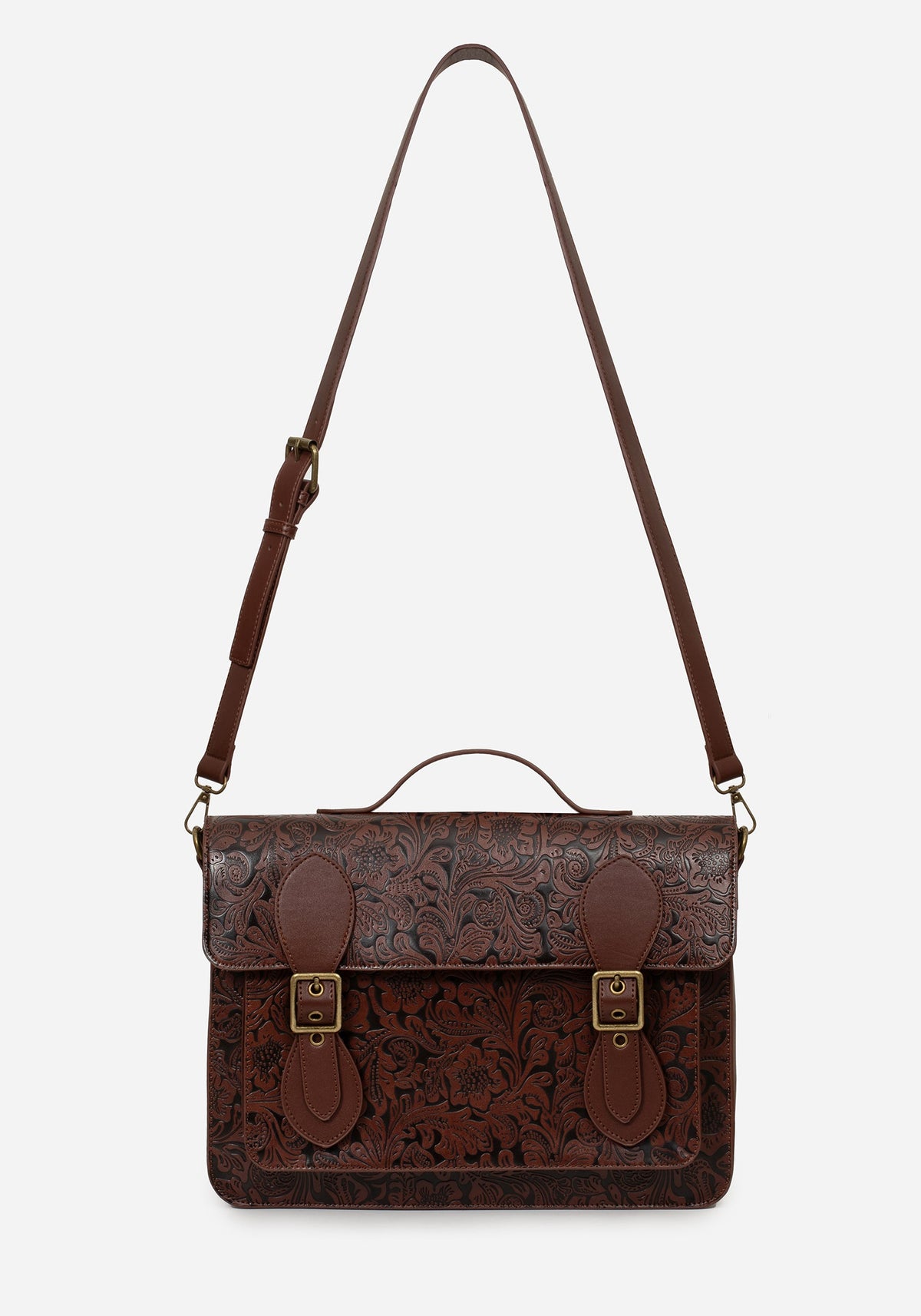 Sunder Blumenmuster Geprägt Crossbody Schulranzen Tasche